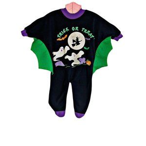 Vintage Rare Winged Halloween Ghost Witch Sleeper USA 0-3 Months